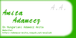 anita adamecz business card